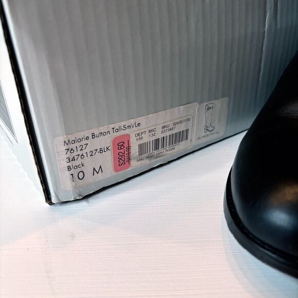 Frye Malorie Button Tall Knee High Black Leather Boots Size 10 Zip Riding Heel - Picture 2 of 14